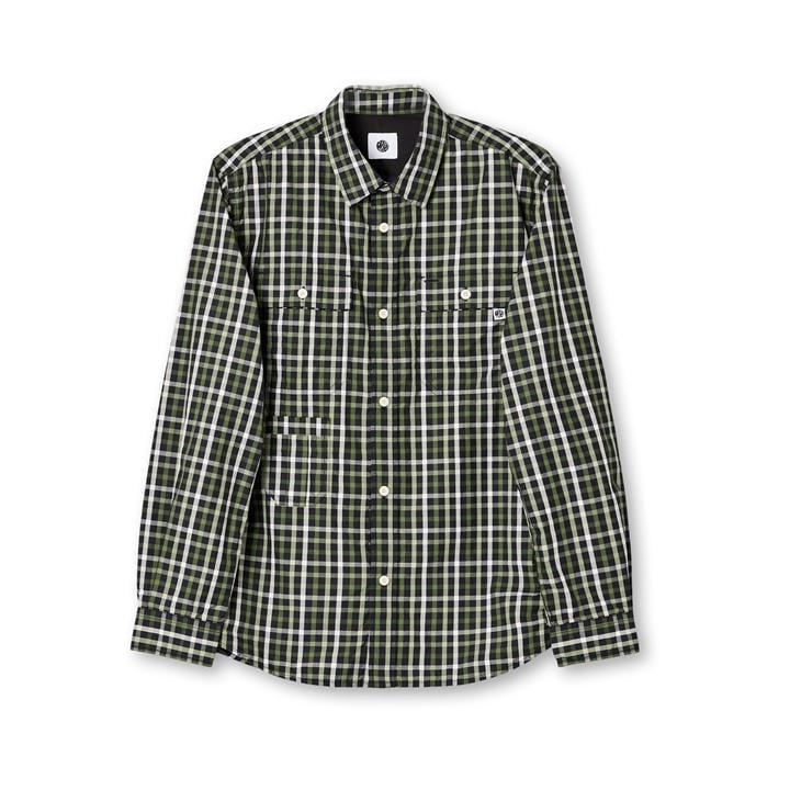 Pretty Green Men' Black Pelton Check Long-Sleeve Patterned Shirt in Size S, Sports Direct