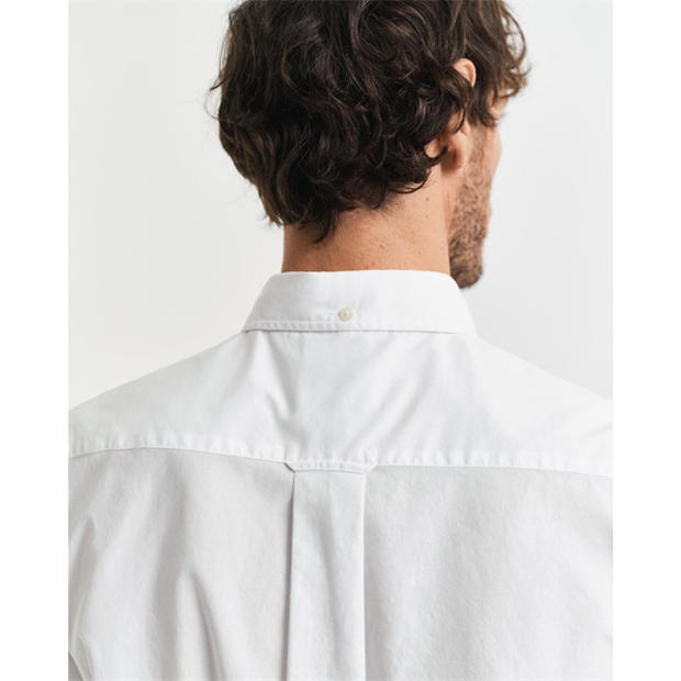 Biały - Gant - Regular Fit Classic Poplin Short Sleeve Shirt