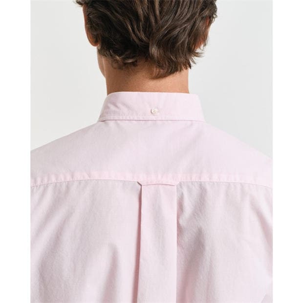 Jasny Róż - Gant - Regular Fit Classic Poplin Short Sleeve Shirt