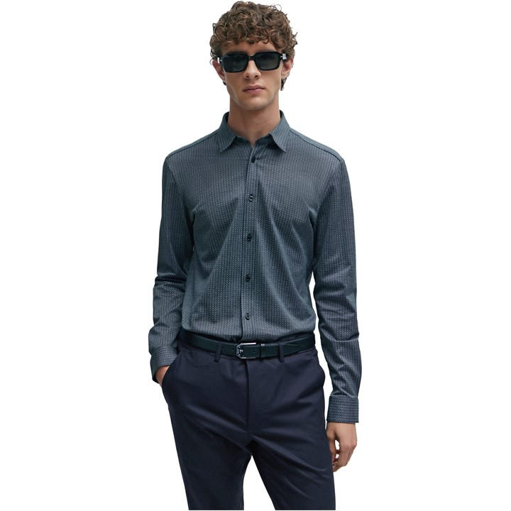 Boss Men's Blue S Roan Kent Oxford Long-Sleeve Shirt in Size L, Sports Direct