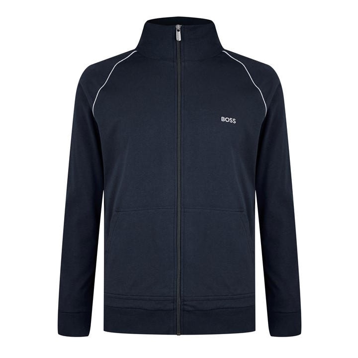 Boss Men's Blue Mixmatch Full Zipped Fleece Jacket in Size M, Sports Direct
