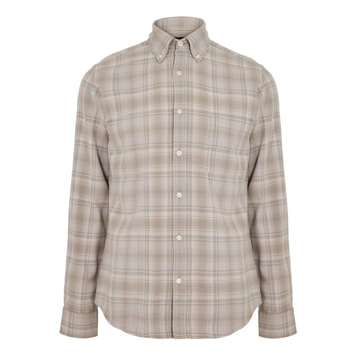 Boss Men's Grey Orange Rickert Long Sleeve Buttoned Shirt in Size L, Sports Direct