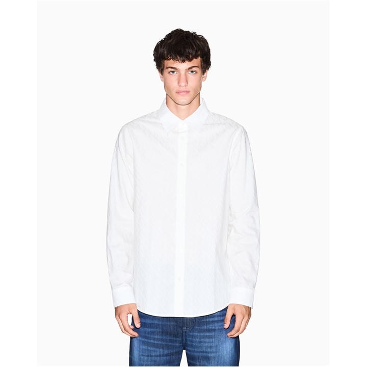 Armani Exchange Men' White Long Sleeve Plain Shirt in Size S, Sports Direct