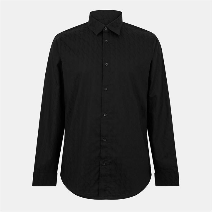 Armani Exchange Men's Black Long Sleeve Plain Shirt in Size M, Sports Direct