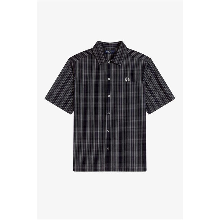 Fred Perry Men's Blue Patterned Short Sleeve Shirt in Size L, Sports Direct
