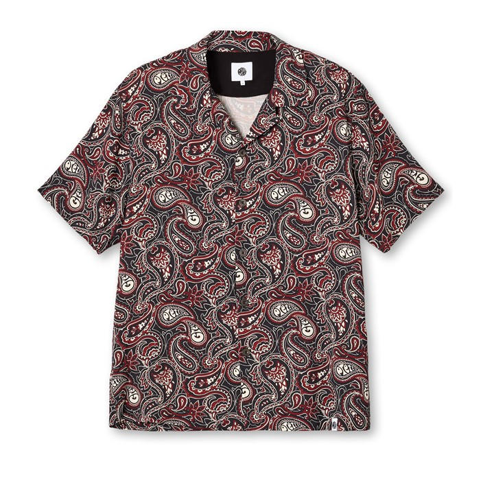 Pretty Green Men's Black Feltham Paisley Short-Sleeve Patterned Shirt in Size XL, Sports Direct