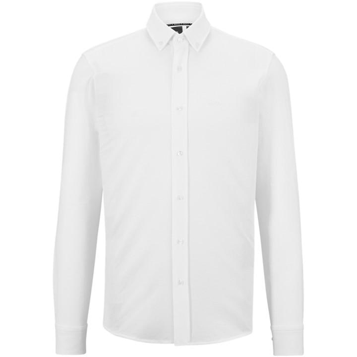 Boss Men's White Joe Long Sleeve Oxford Shirt in Size 43, Sports Direct