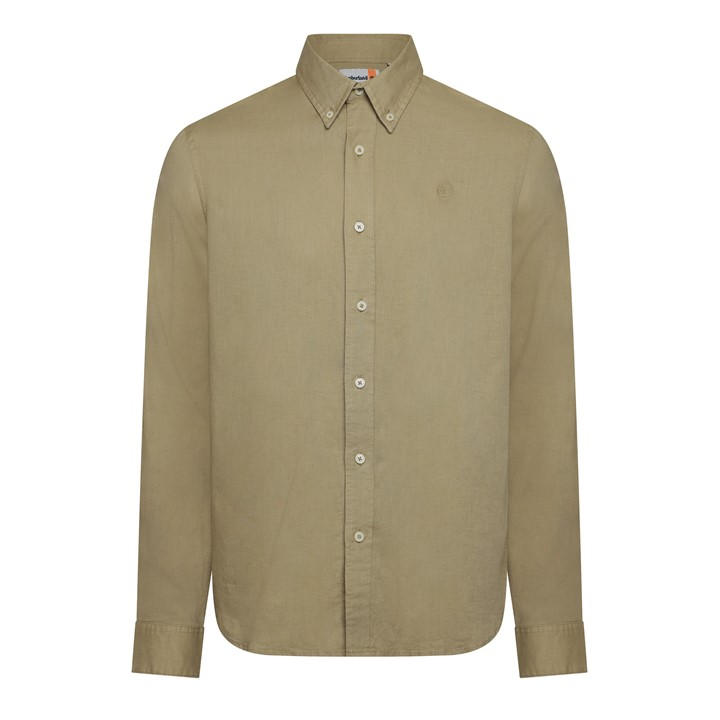 Timberland Men' Cream Lovell Lake Cotton Long Sleeve Shirt in Size S, Sports Direct