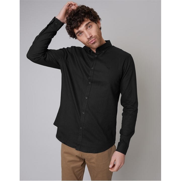 Threadbare Men's Black Long-Sleeve Plain Shirt in Size XL, Sports Direct
