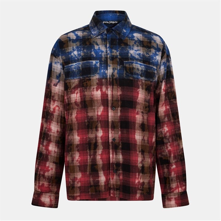 Palm Angels Men's Red Curve Long Sleeve Patterned Relaxed Fit Shirt in Size M, Sports Direct