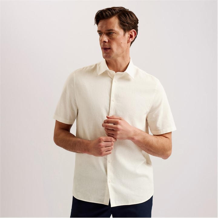 Ted Baker Men's White Short-Sleeve Plain Shirt in Size XL, Sports Direct