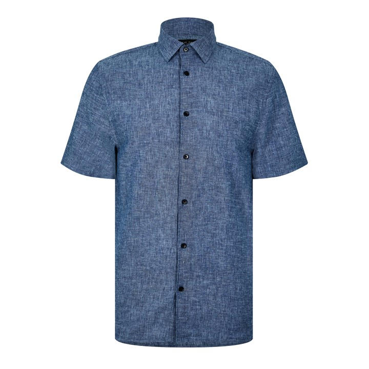 Ted Baker Men's Blue Short-Sleeve Plain Shirt in Size XL, Sports Direct