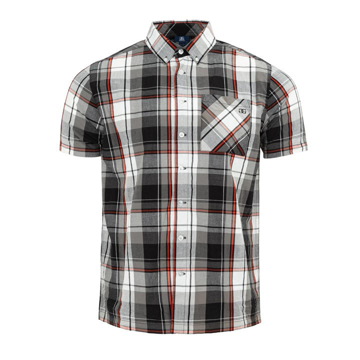 Giorgio Men's Black Short Sleeve Check Shirt in Size L, Sports Direct