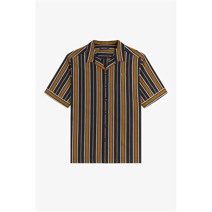 Fred Perry Men's Black Patterned Short Sleeve Shirt in Size M, Sports Direct