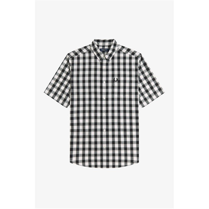 Fred Perry Men's White Patterned Short Sleeve Shirt in Size M, Sports Direct