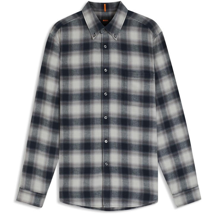Boss Men's Grey Check Shirt, Eye-Catching Print in Size 2XL, Sports Direct