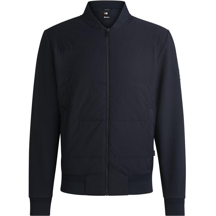 Boss Men's Blue Hbb Skiles100 Full Zipped Sweatshirt, Padded Front, Pockets in Size L, Sports Direct