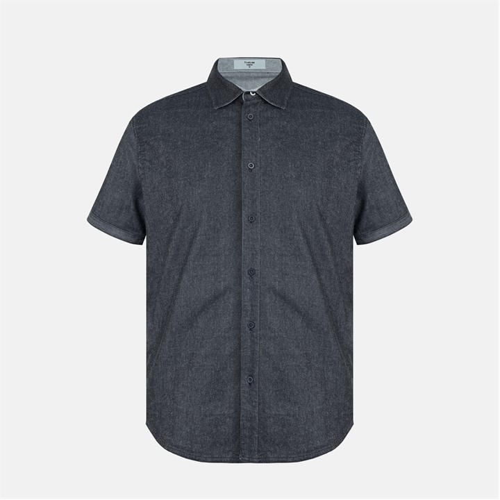 Firetrap Men's Grey Short-Sleeve Plain Shirt in Size XL, Sports Direct