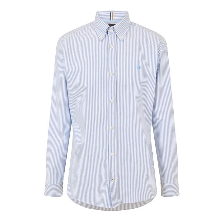 Boss Men' Blue Long Sleeve Oxford Shirt in Size S, Sports Direct