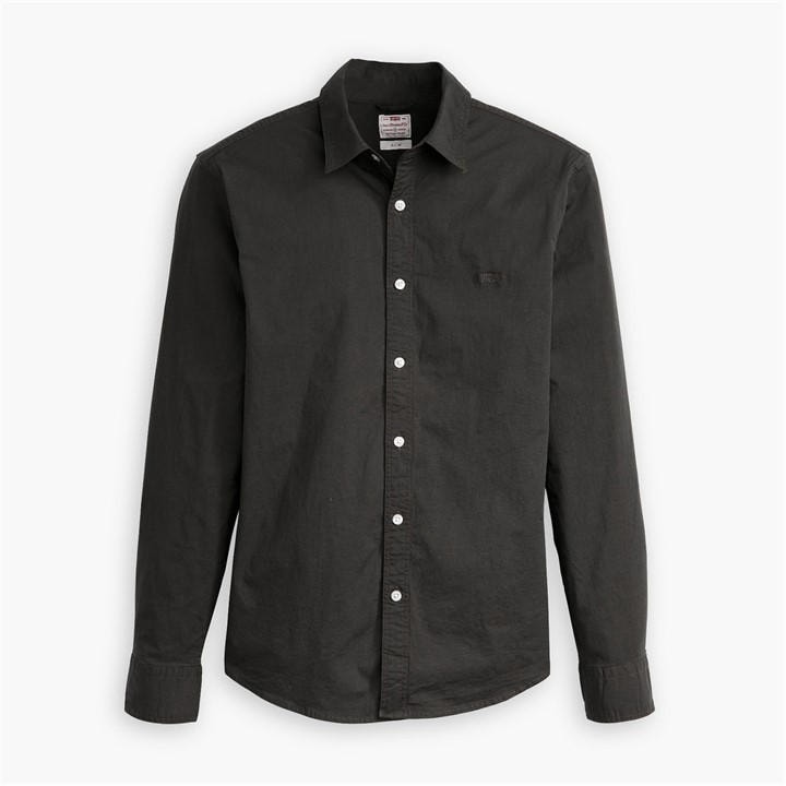 Levis Men's Black Plain Long-Sleeve Slim Fit Shirt in Size M, Sports Direct