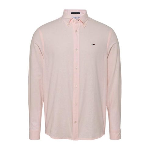 Tommy Jeans - Men's Regular Linen Long-Sleeve Plain Shirt