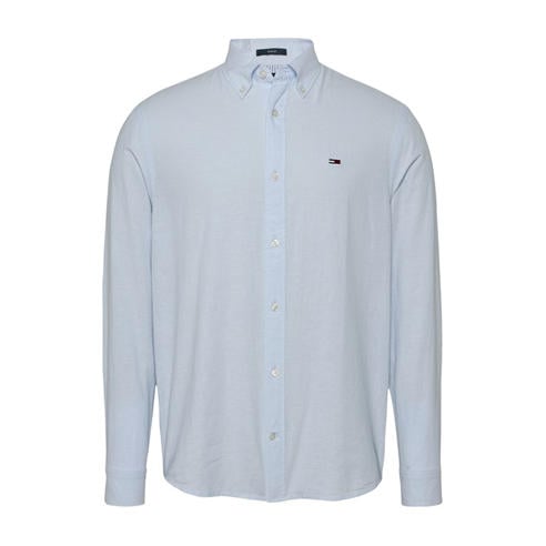 Tommy Jeans - Men's Regular Linen Long-Sleeve Plain Shirt