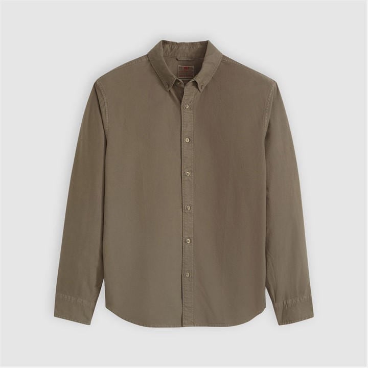 Levis Men's Green Plain Long Sleeve Button Down Shirt in Size 2XL, Sports Direct