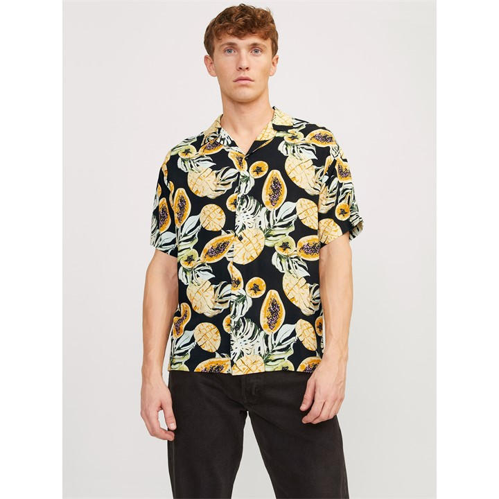 Jack And Jones Men's Black Tampa Short-Sleeve Plain Shirt in Size M, Sports Direct