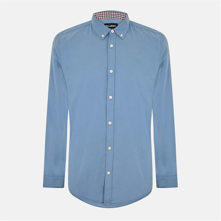 Threadbare Men' Blue Beaconsfield Long-Sleeve Oxford Shirt in Size S, Sports Direct