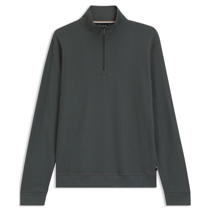 Boss Men's Green Quarter Zip Jumper in Size XL, Sports Direct