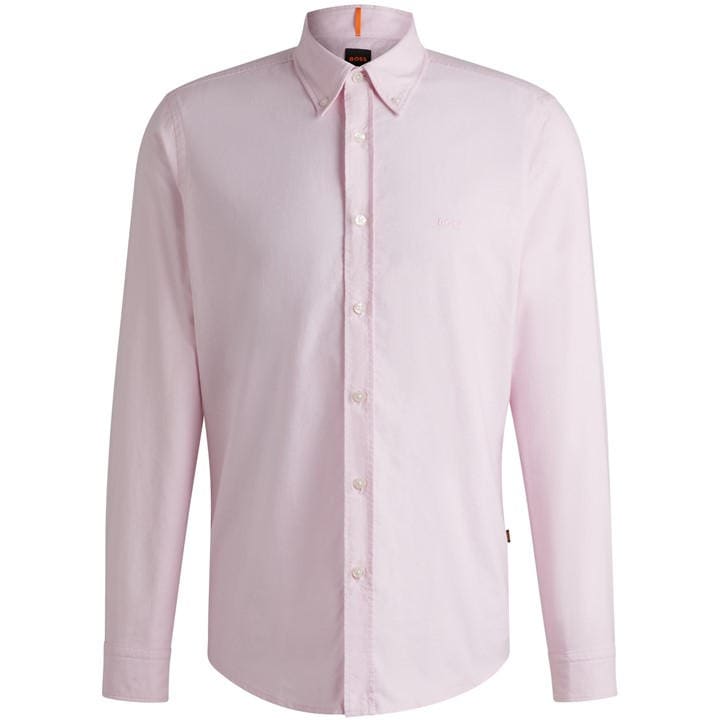 Boss Men's Pink Rickert Oxford Shirt, Classic Style in Size 2XL, Sports Direct
