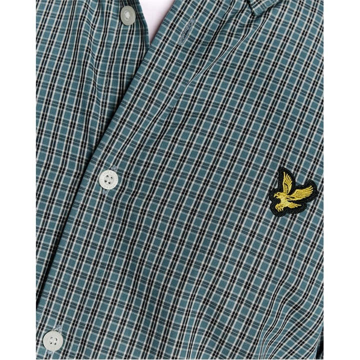 Lyle And Scott Men's Green Patterned Short Sleeve Shirt in Size M, Sports Direct