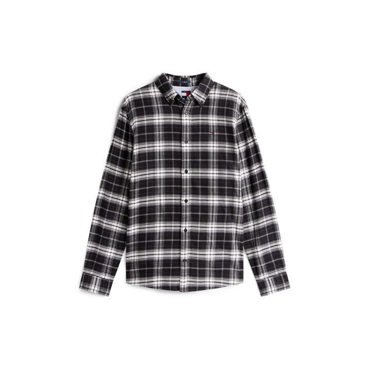 Tommy Jeans Men's Black Tj Flannel Long Sleeve Patterned Shirt in Size XL, Sports Direct
