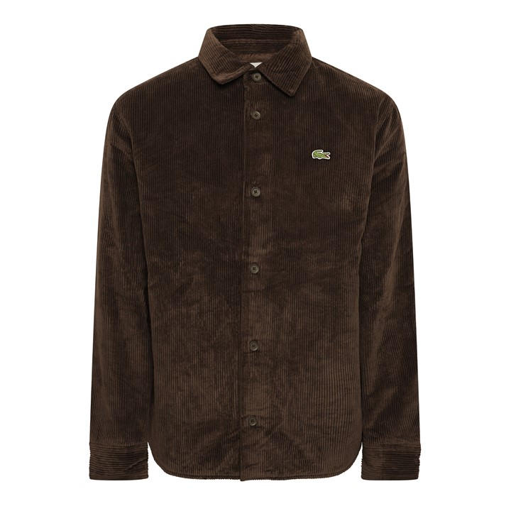 Lacoste Men's Brown Long-Sleeve Oxford Shirt in Size 2XL, Sports Direct