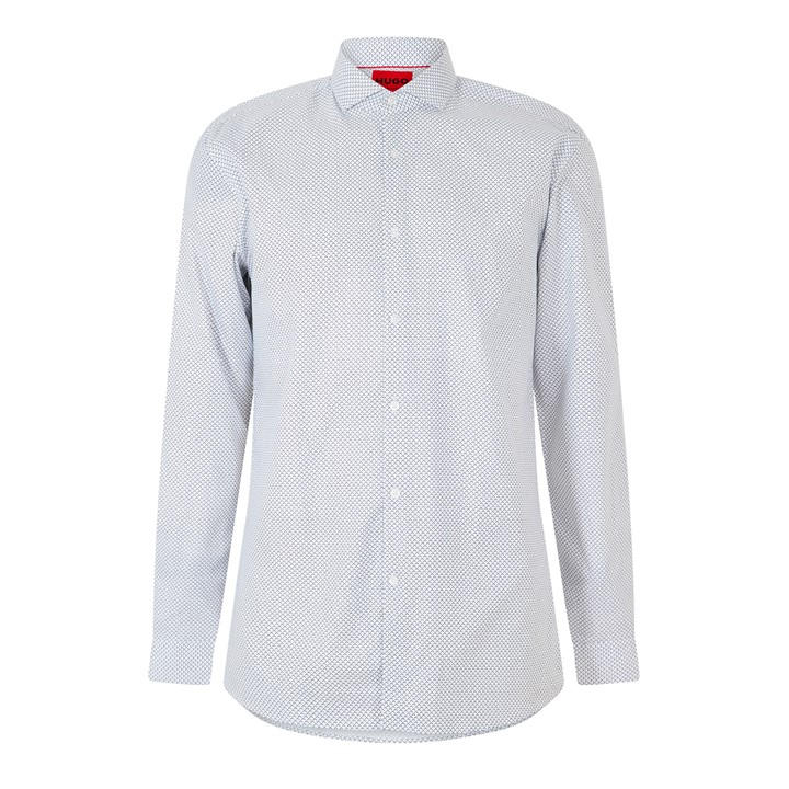 Hugo Men' White Errik Long Sleeve Oxford Shirt in Size S, Sports Direct