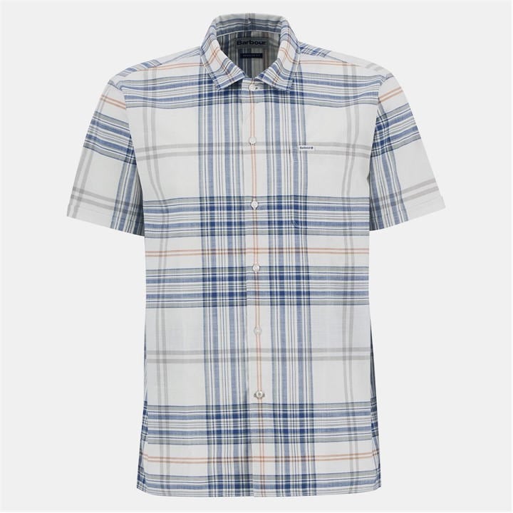 Barbour Men's Beige Berryfell Short-Sleeve Patterned Shirt in Size 2XL, Sports Direct