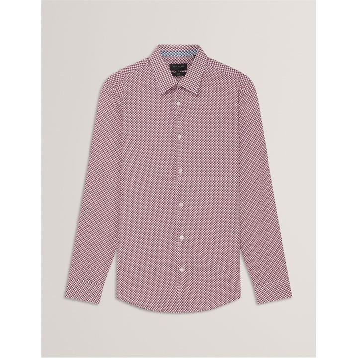 Ted Baker Men's White Long Sleeve Patterned Shirt in Size M, Sports Direct