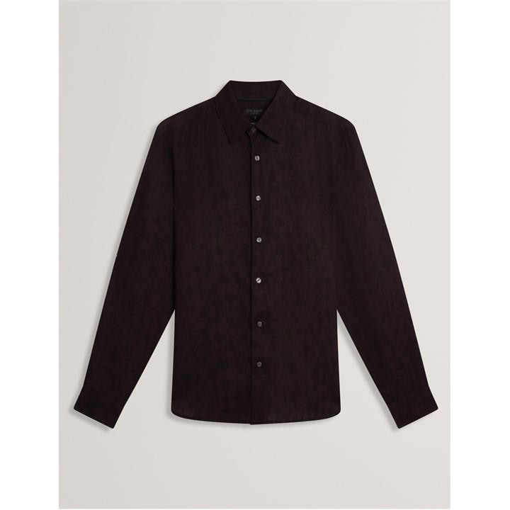 Ted Baker Men' Brown Floral Long-Sleeve Patterned Shirt in Size S, Sports Direct