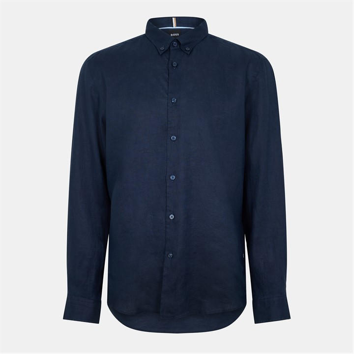 Boss Men's Blue Liam Oxford Long-Sleeve Shirt in Size L, Sports Direct