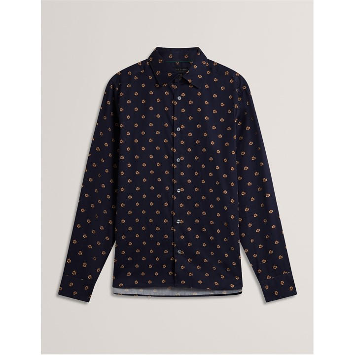 Ted Baker Men's Blue Floral Long-Sleeve Patterned Shirt in Size M, Sports Direct