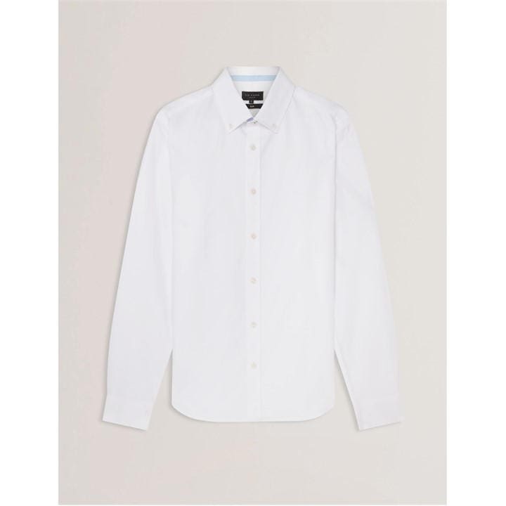 Ted Baker Men's White Long-Sleeve Oxford Plain Shirt in Size XL, Sports Direct