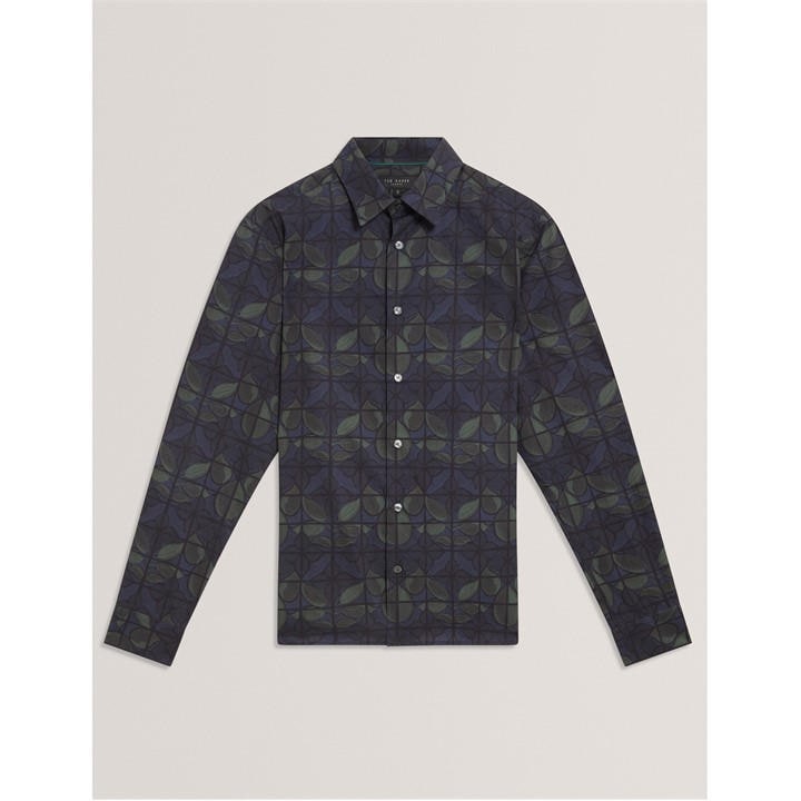 Ted Baker Men's Blue Long-Sleeve Floral Patterned Shirt in Size M, Sports Direct