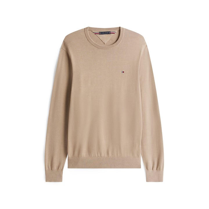 Tommy Hilfiger Men's Beige Crew Neck Jumper in Size M, Sports Direct
