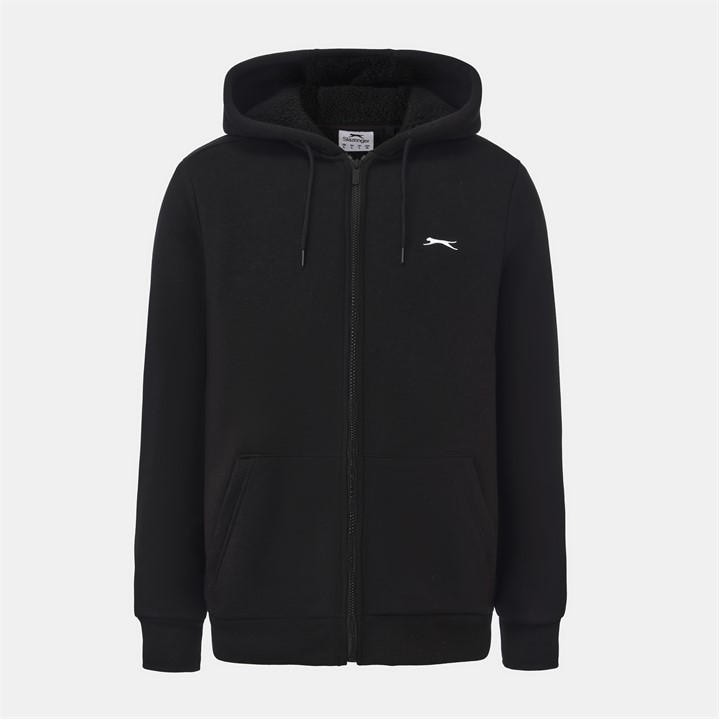 Slazenger Men's Black Borg Lined Fleece Hoodie in Size 2XL, Sports Direct