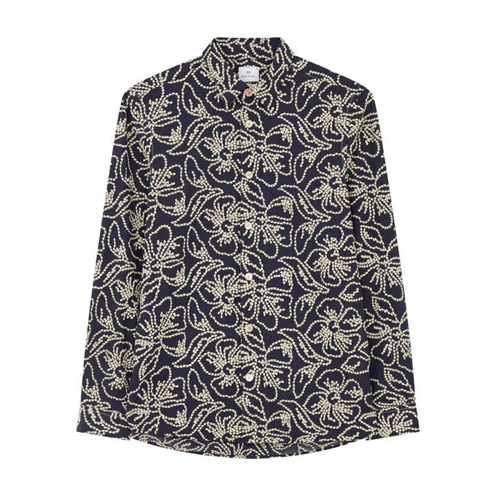 Ps Paul Smith Men's Blue Ps Flower Ls Shirt Sn61 in Size M, Sports Direct