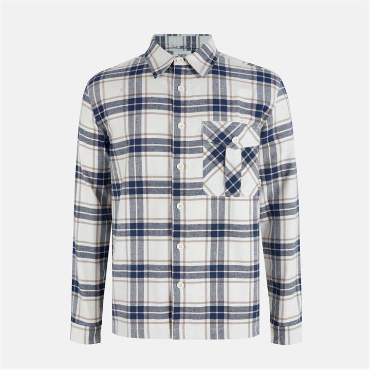Firetrap Men's White Anthm Long-Sleeve Patterned Shirt in Size M, Sports Direct