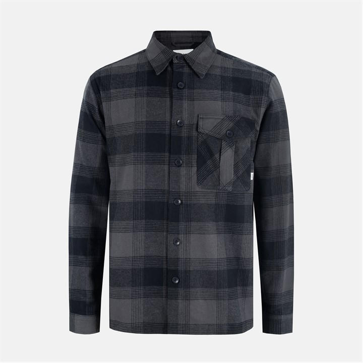 Firetrap Men's Black Anthm Long-Sleeve Patterned Shirt in Size M, Sports Direct