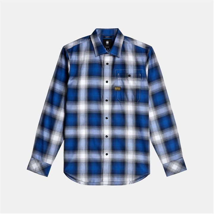 G Star Men's Blue Long Sleeve Plain Shirt in Size M, Sports Direct