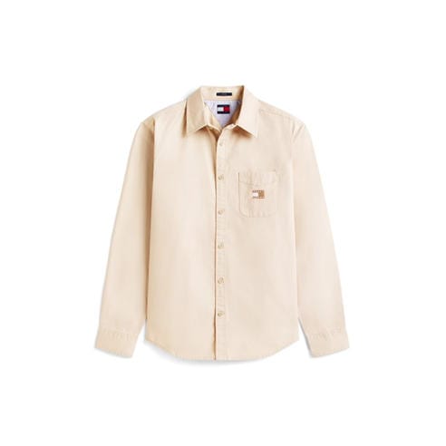 Tommy Jeans - Men's Washed Twill Long Sleeve Plain Shirt