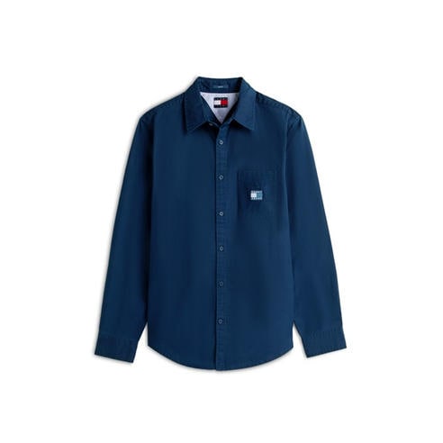 Tommy Jeans - Men's Washed Twill Long Sleeve Plain Shirt